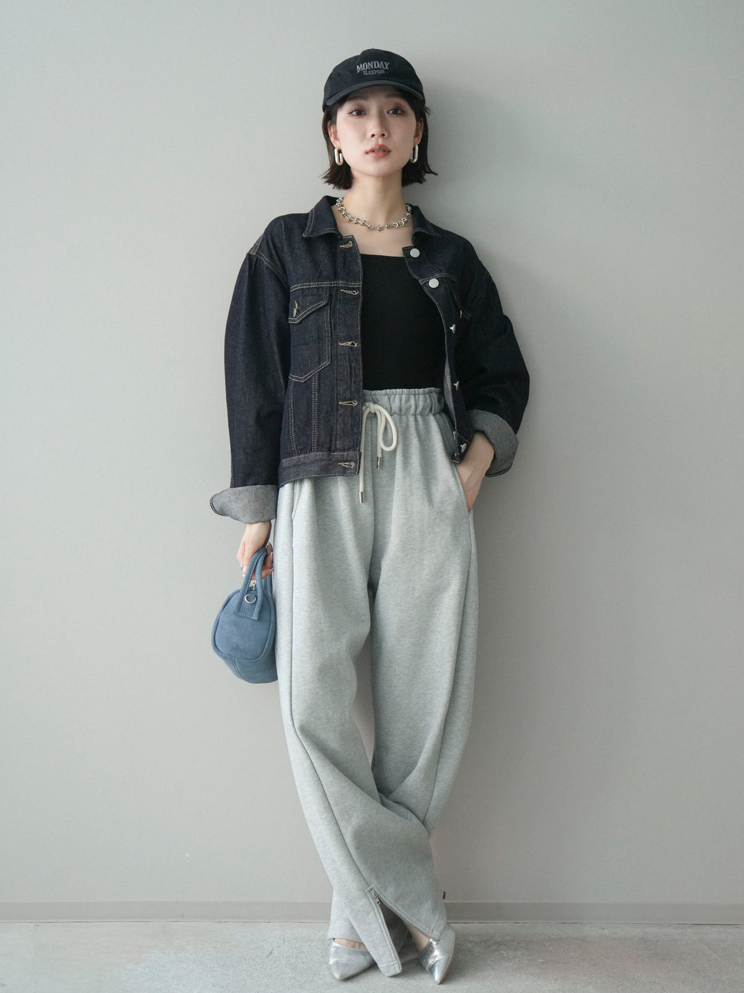 [SET]配色ステッチデニムジャケット+配色ステッチデニムジャケット(2set)