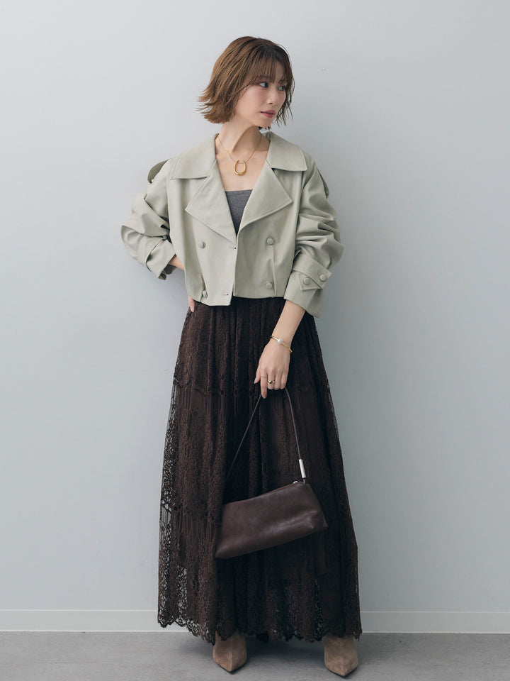 [SET]レザークロップブルゾン+レザークロップブルゾン(2set)