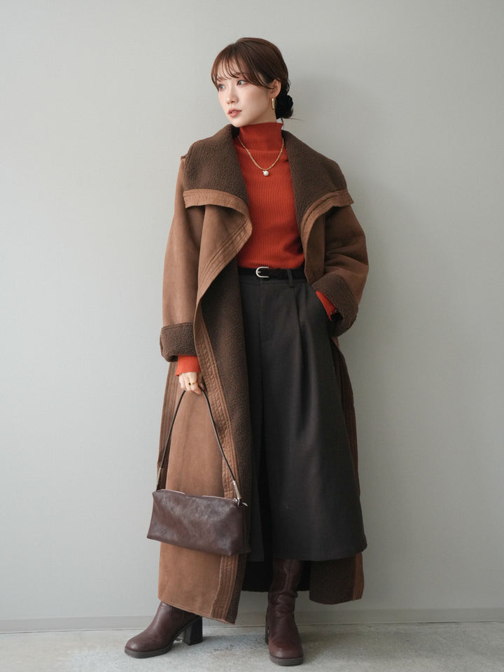 [予約]BIGカラームートンコート/brown