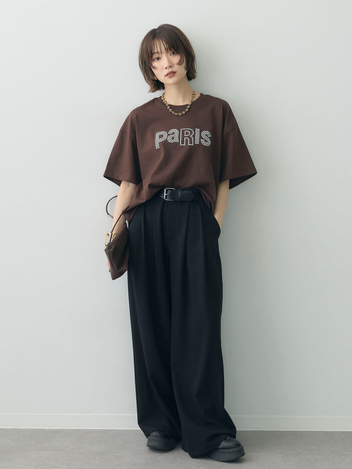 [予約]スタッズロゴTEE/brown