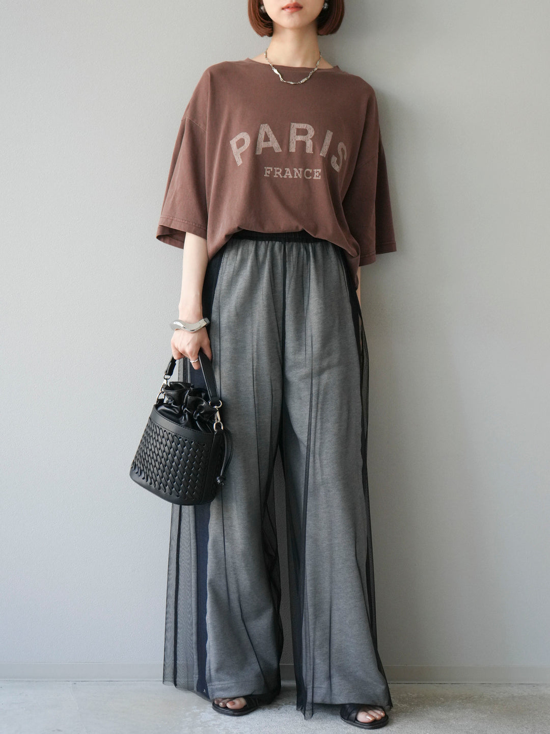 [予約]デニム切替2WAYデザインスウェットパンツ/グレー