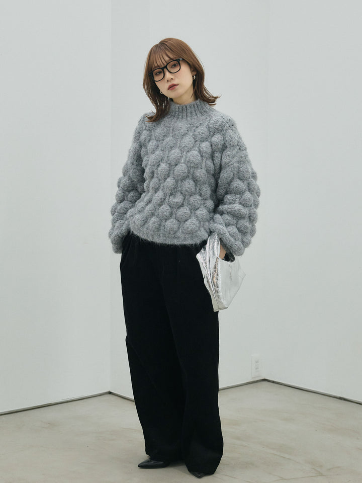 【Allure】[SET]ポップコーンハイネックニットプルオーバー+ポップコーンハイネックニットプルオーバー(2set)