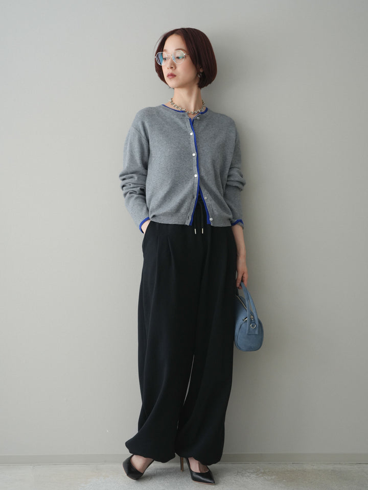 [予約]裾ドロストタックスウェットパンツ/black