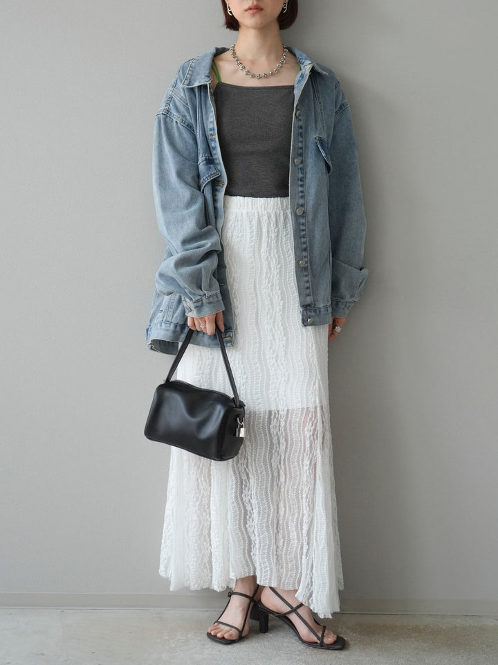 [予約]レースナロースカート/ホワイト