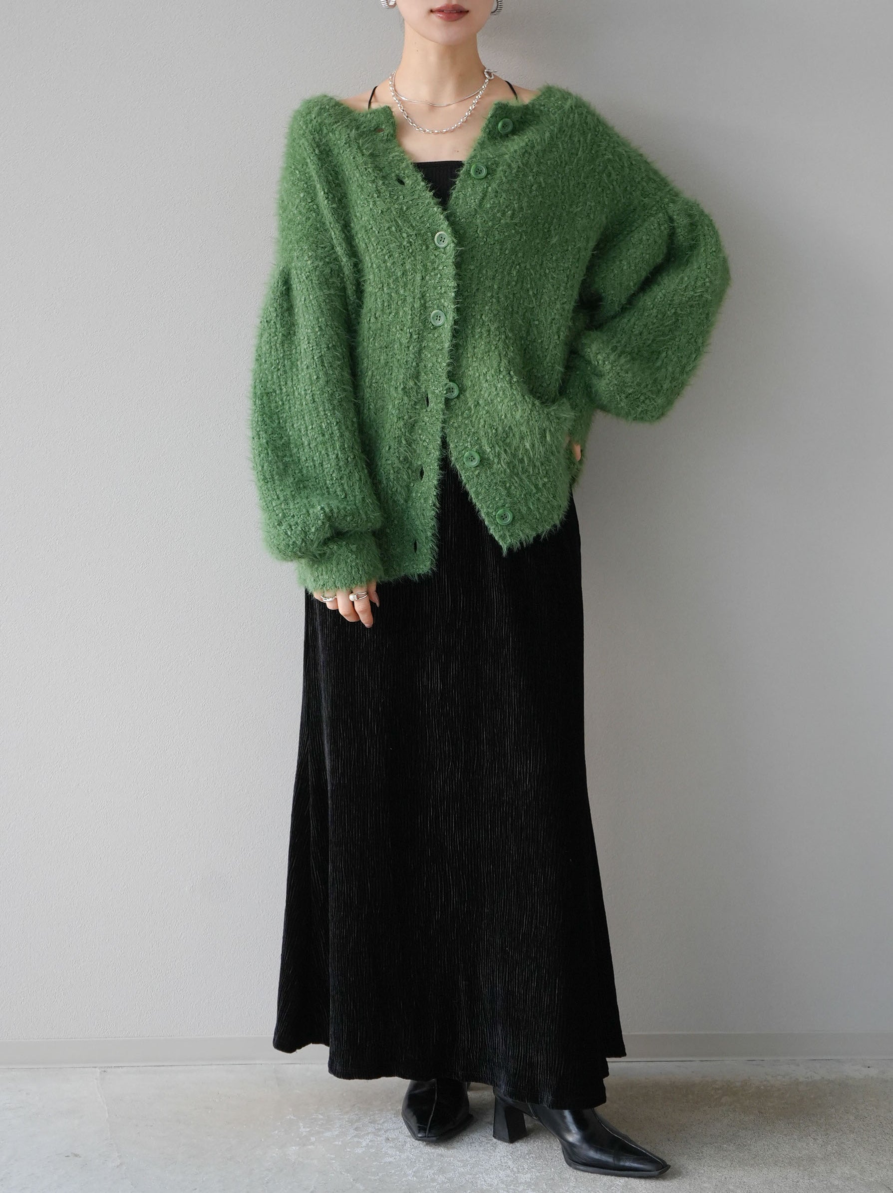 yukiemon緑色の動物ペタペタカーディガン yukiemon緑色の動物ペタペタカーディガン - メルカリ