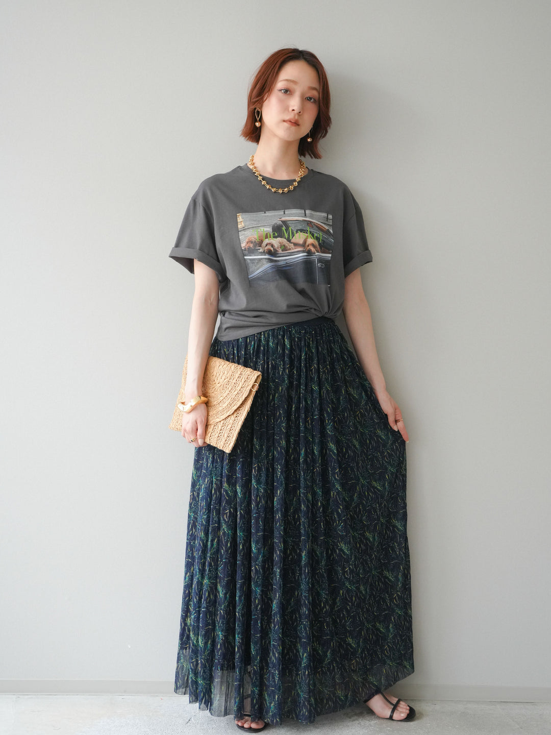 [予約]ドッグフォトTEE/charcoal