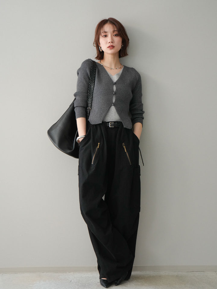 [予約]コットンタックループパンツ/black