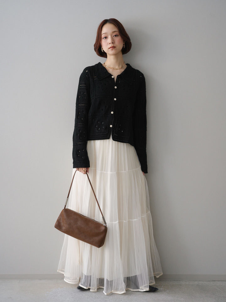 [SET]ラメプリーツレイヤードチュールロングスカート+ラメプリーツレイヤードチュールロングスカート(2set)