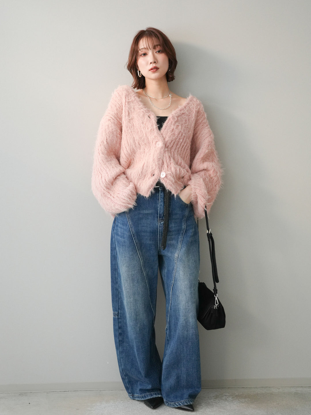 [予約]裏起毛加工デニムカーブパンツ/blue