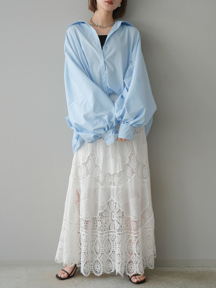 [預購] 鉤針長裙/白色