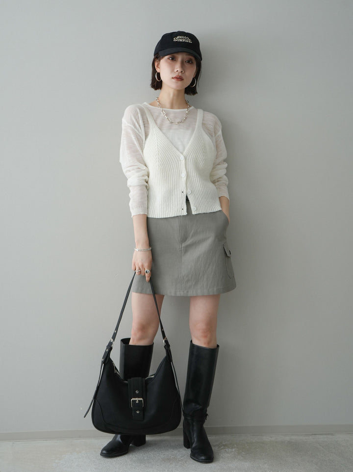 [予約]ビスチェアンサンブルシアーニット/white