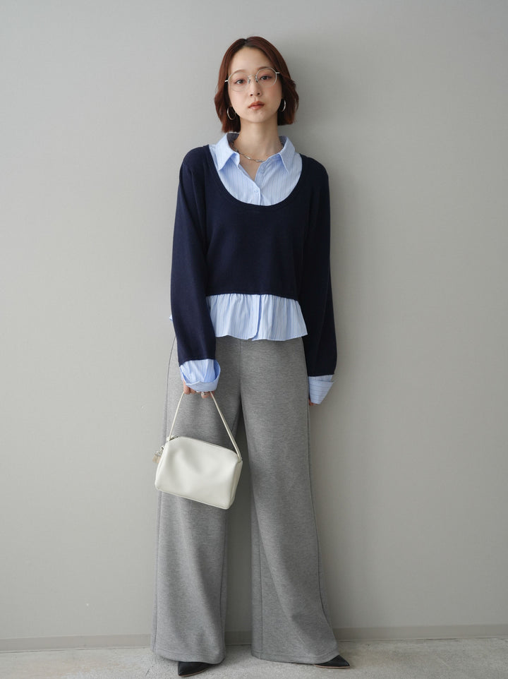 [予約]イージーポンチワイドパンツ/gray