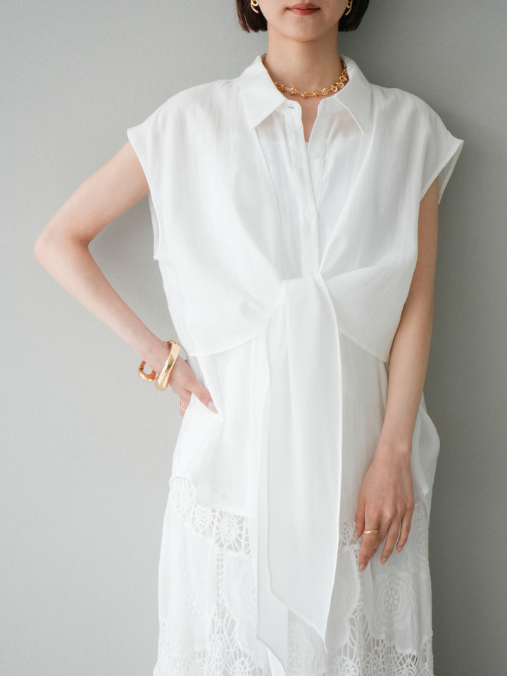 [SET]フロントタイシアーブラウス+フロントタイシアーブラウス(2set)