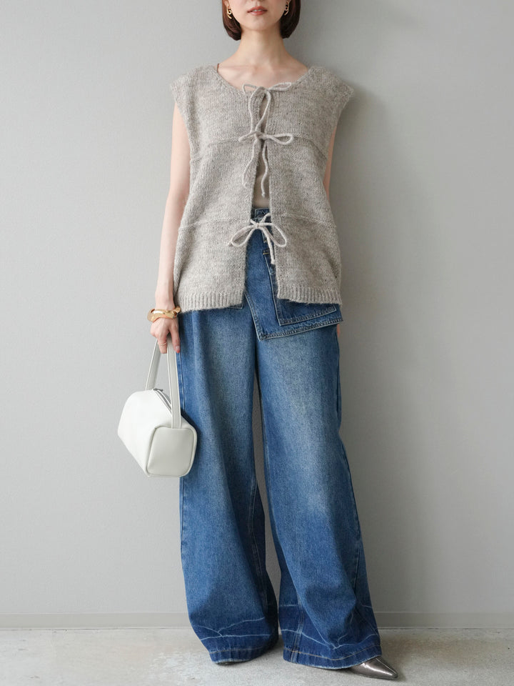 [予約]ラップルーズワイドデニム/ブルー