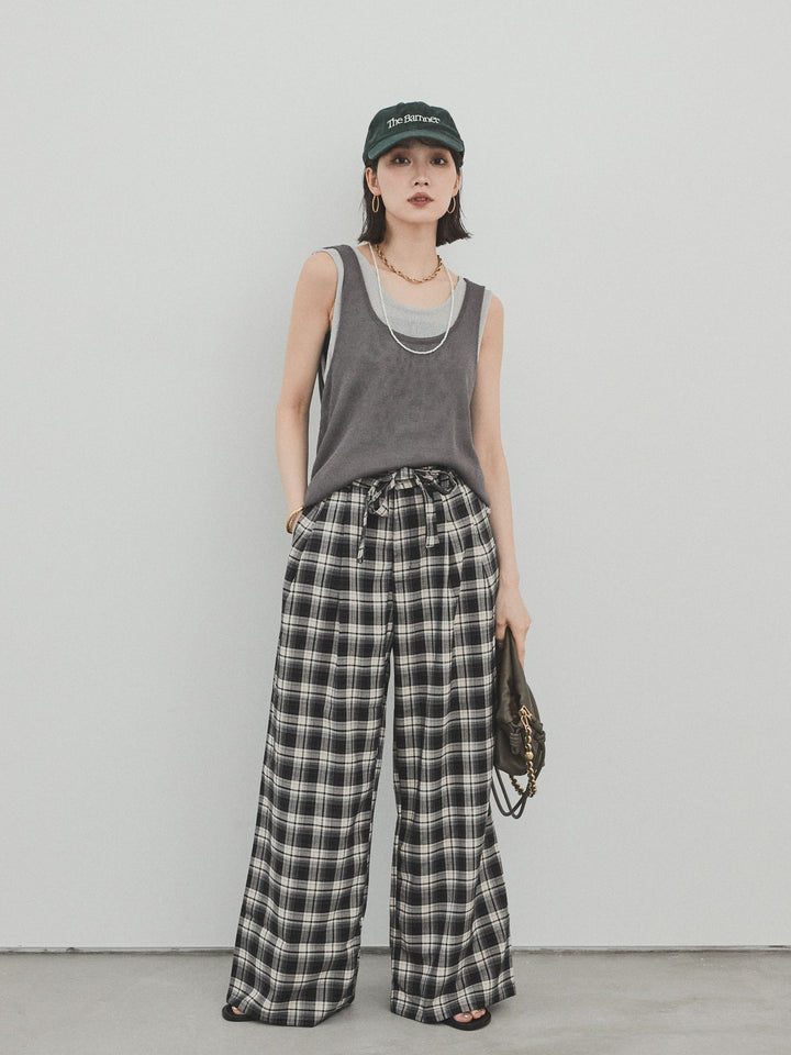 [預購] 雙色多層針織背心/黑色