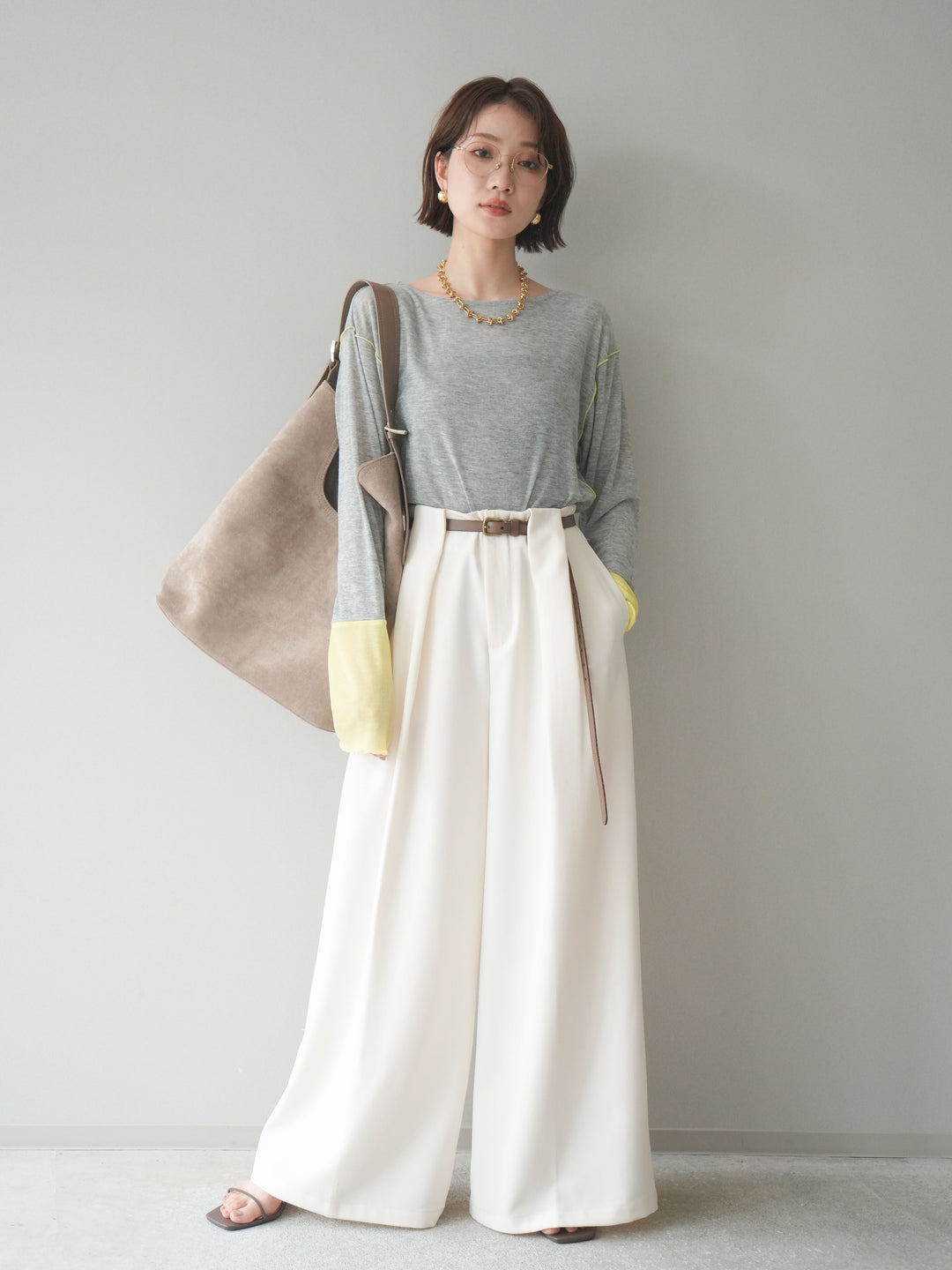 [SET]配色メロウトップス+配色メロウトップス(2set)