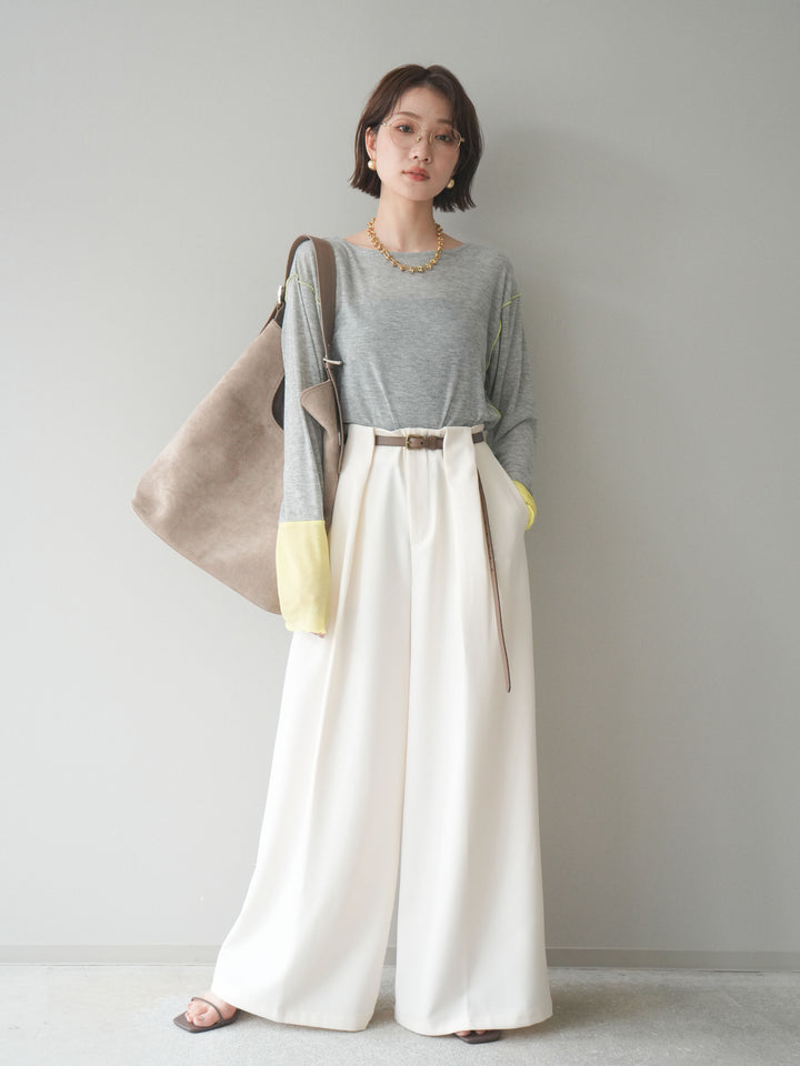 [SET]配色メロウトップス+配色メロウトップス(2set)