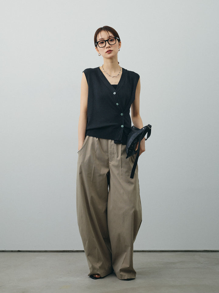 [予約]クールタッチ2WAYデザインニットベスト/チャコール