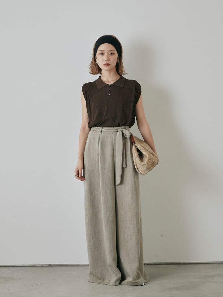 [予約]ランダムリブポロニットベスト/ブラウン