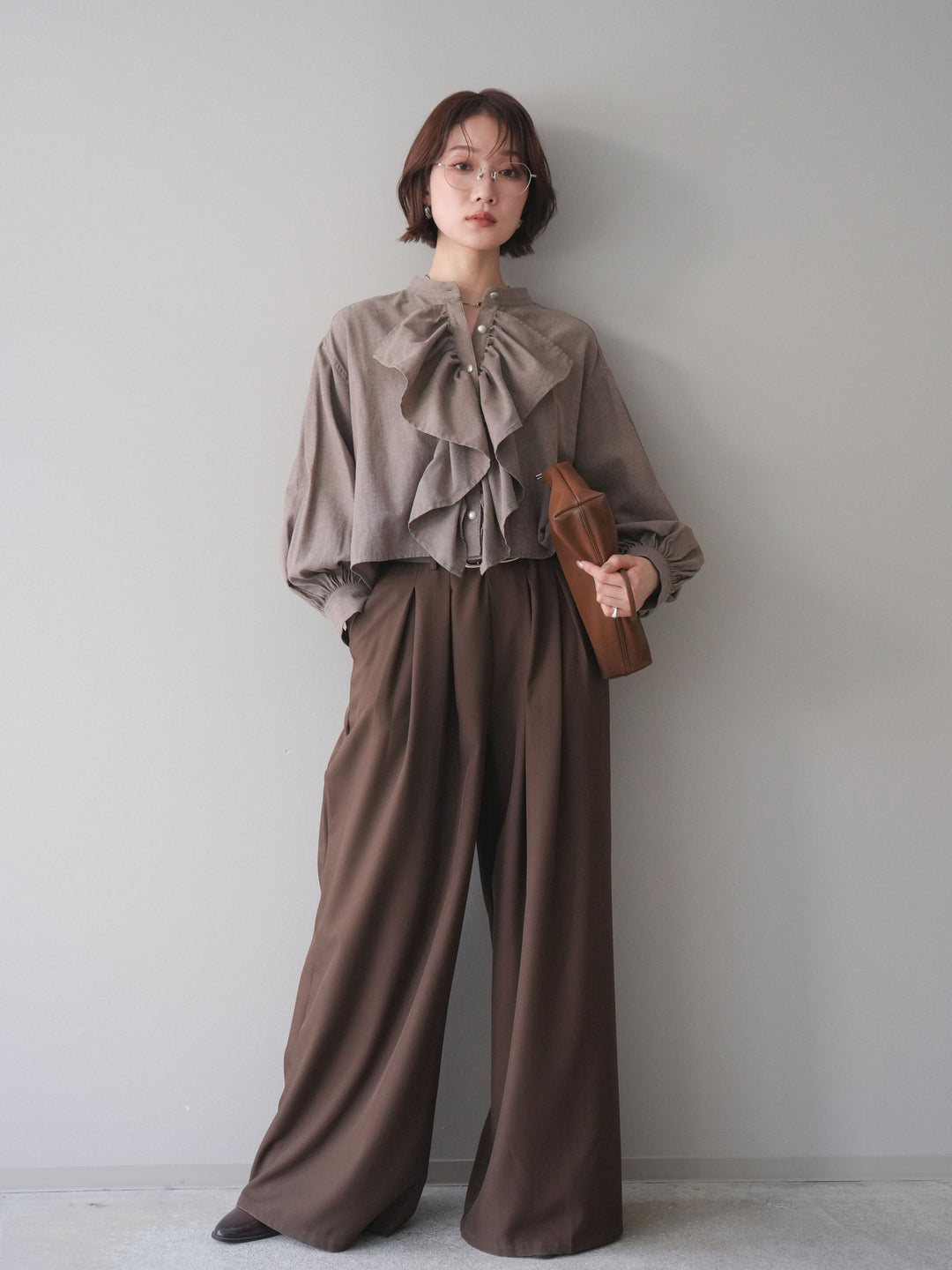 [SET]ラッフルフレアショートブラウス+ラッフルフレアショートブラウス(2set)