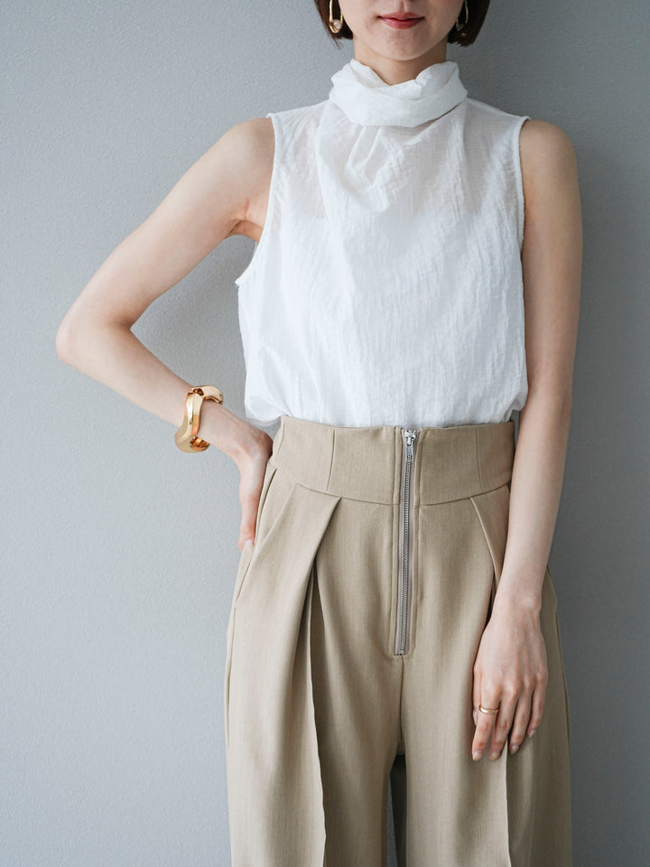 [予約]バックタイノースリーブブラウス/アイボリー