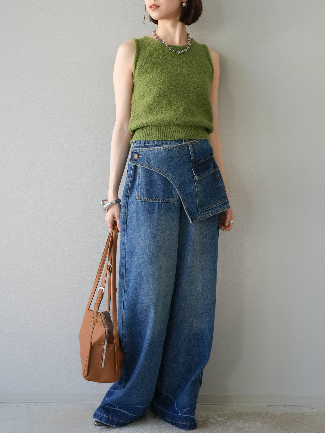 [予約]ラップルーズワイドデニム/ブルー