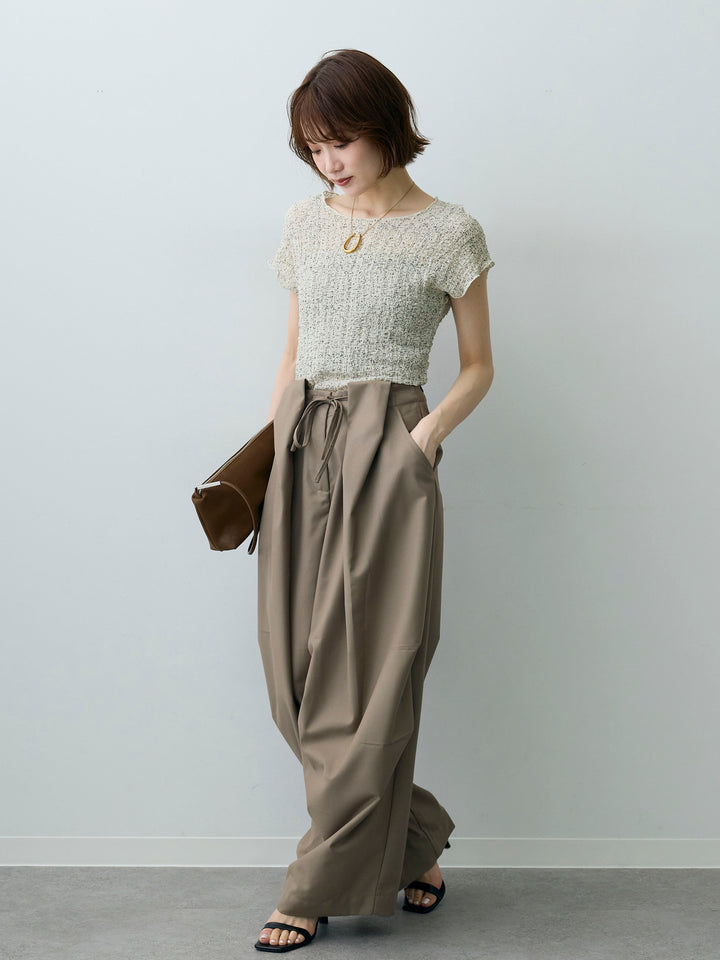 [予約]テクスチャープリントワッシャーフレンチトップス/lightgrey