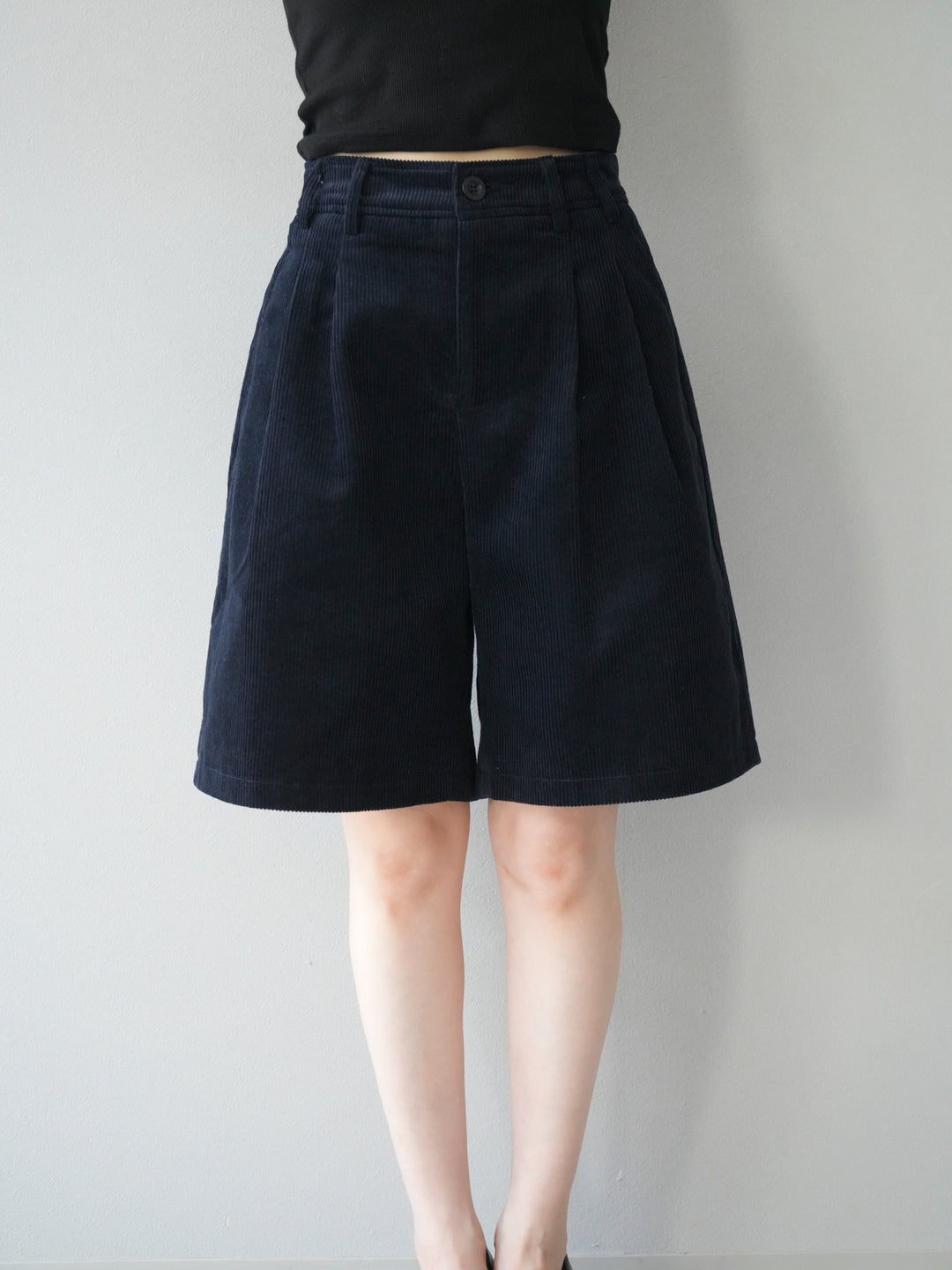 [予約]コーデュロイハーフパンツ/ブラック