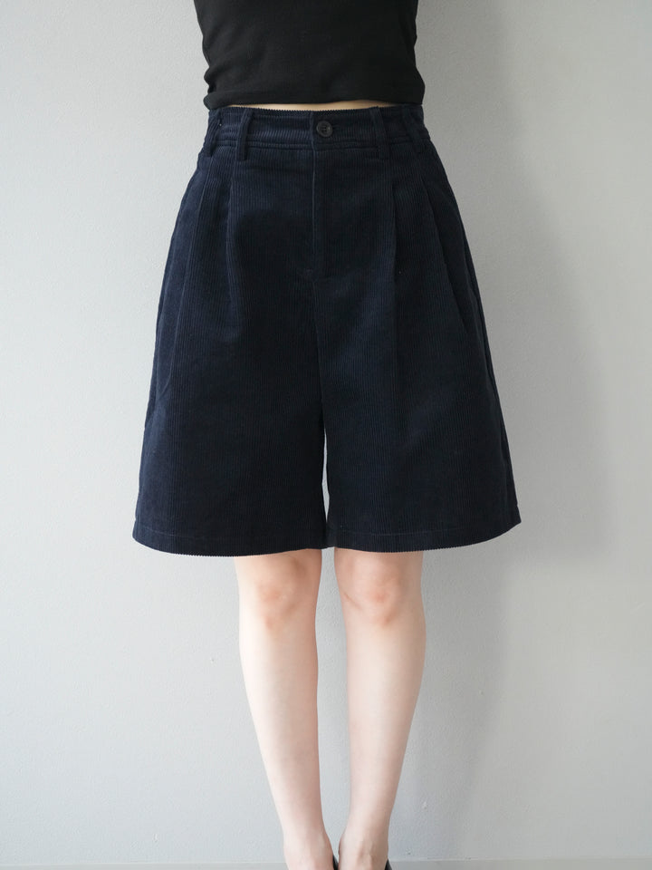 [予約]コーデュロイハーフパンツ/ブラック