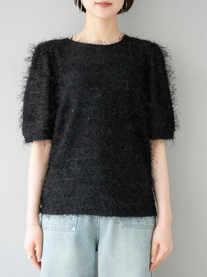 [Pre-order] Sheer fringe top/black