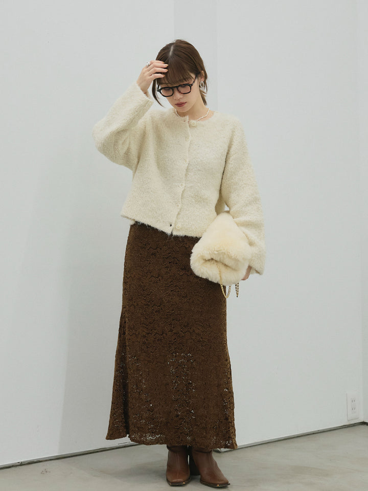 【Allure】[SET]ブークレニットカーディガン+ブークレニットカーディガン(2set)