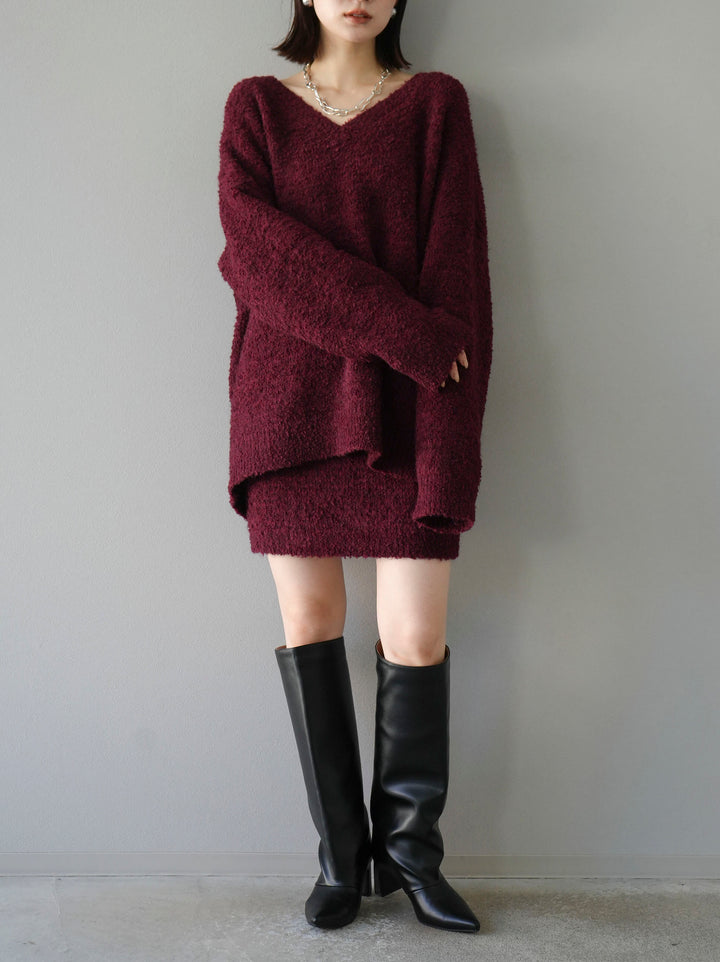 [SET] 橢圓針織衫 & 迷你裙 SET UP