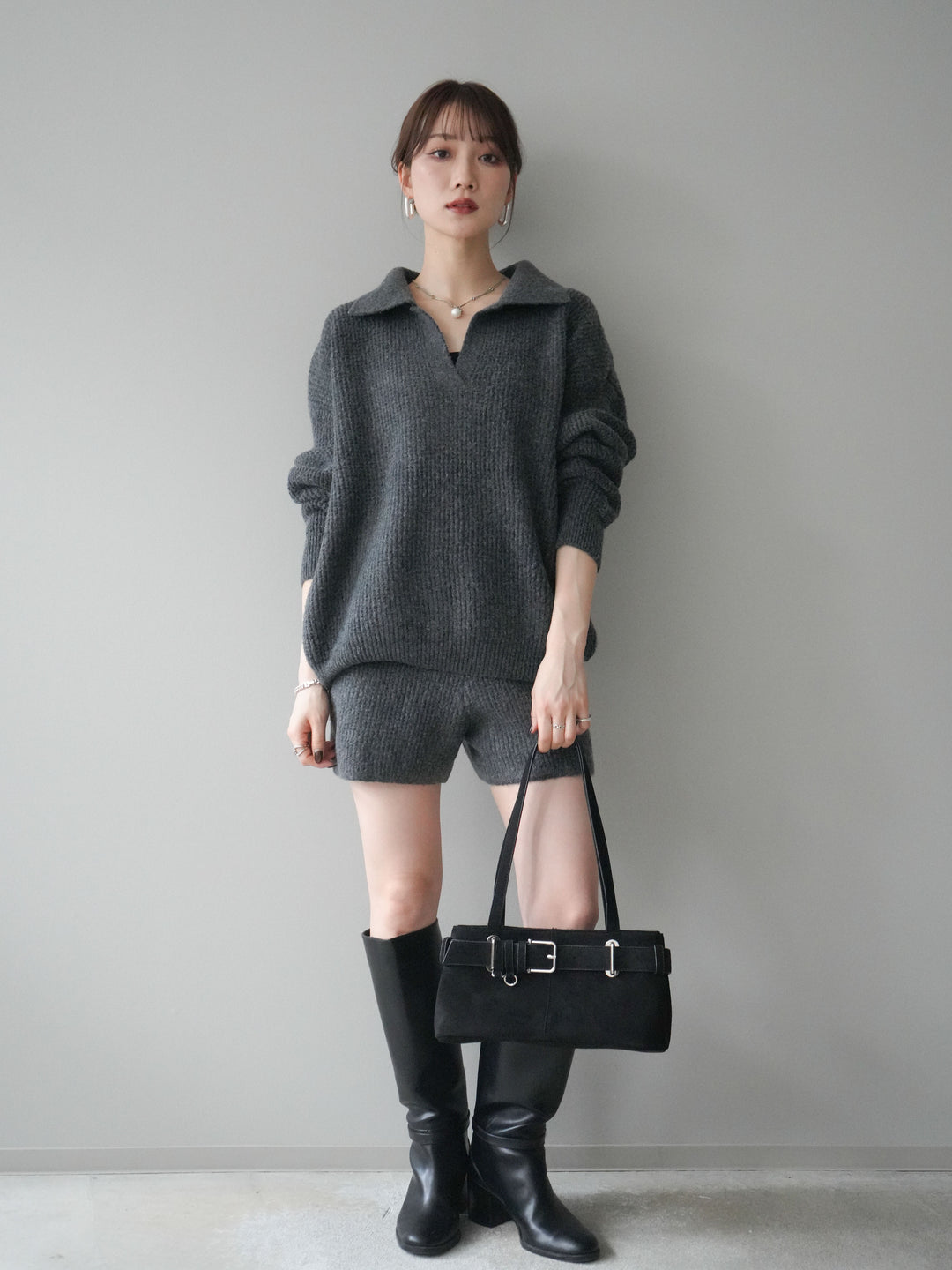 [SET]ポロニットプルオーバー＆ショートパンツSET UP+選べるアクセセット(2set)