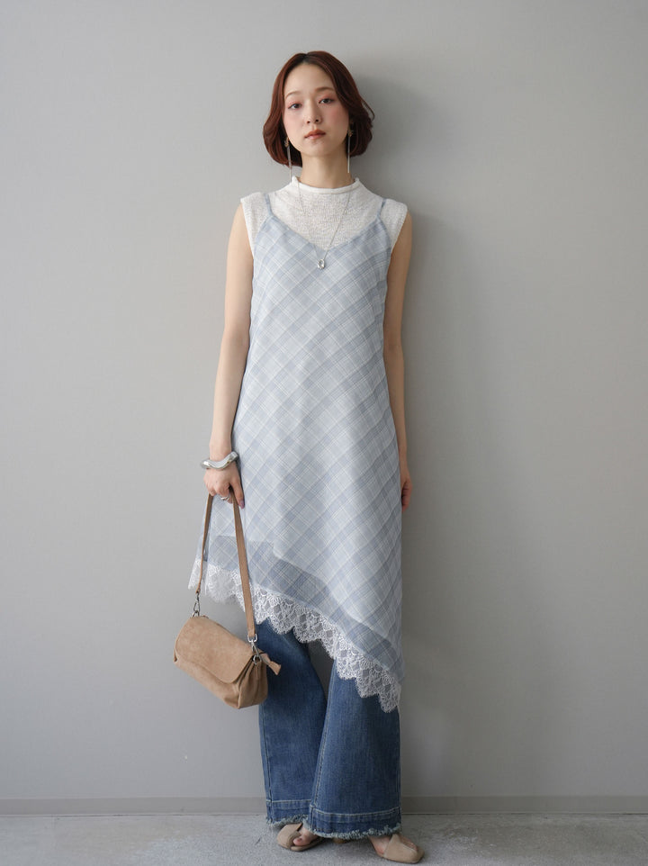 [予約]フリンジデザインセミフレアデニム/blue