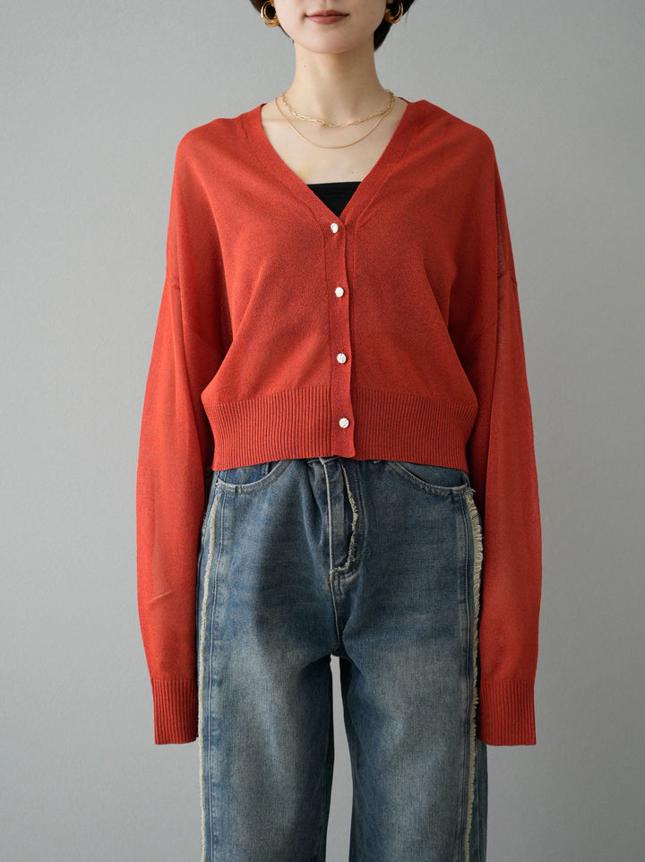 【預訂】Lamesia針織開襟衫/紅色