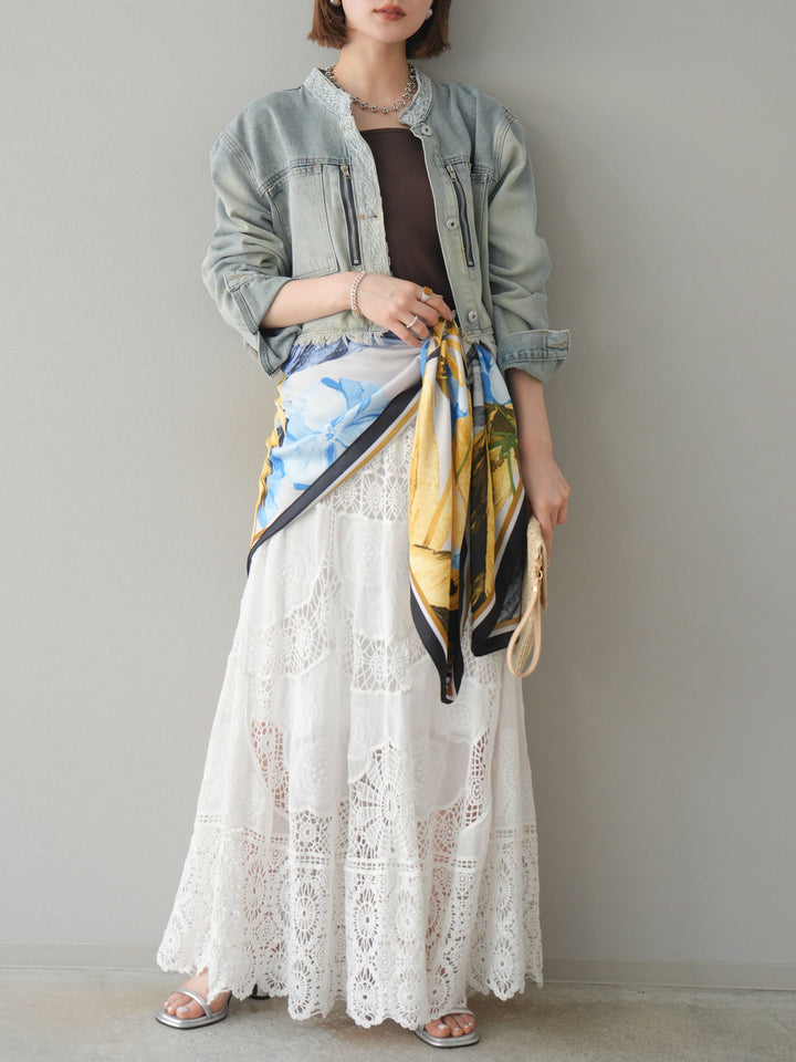 [預購] 鉤針長裙/白色