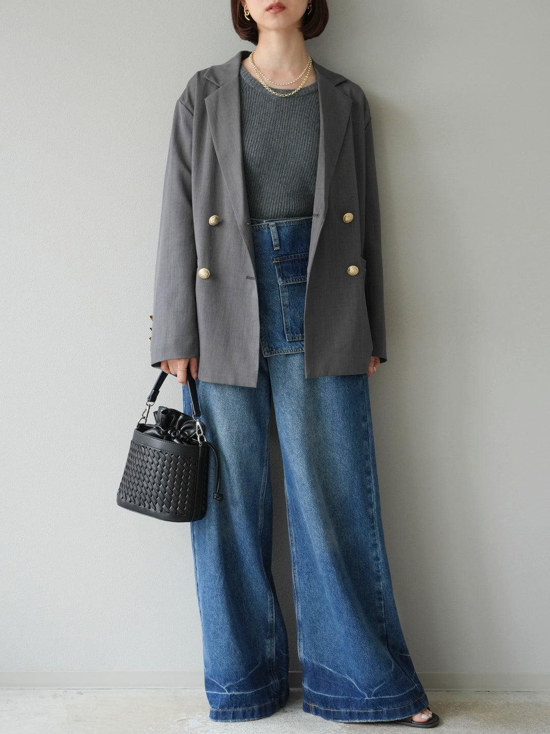 [予約]ラップルーズワイドデニム/ブルー