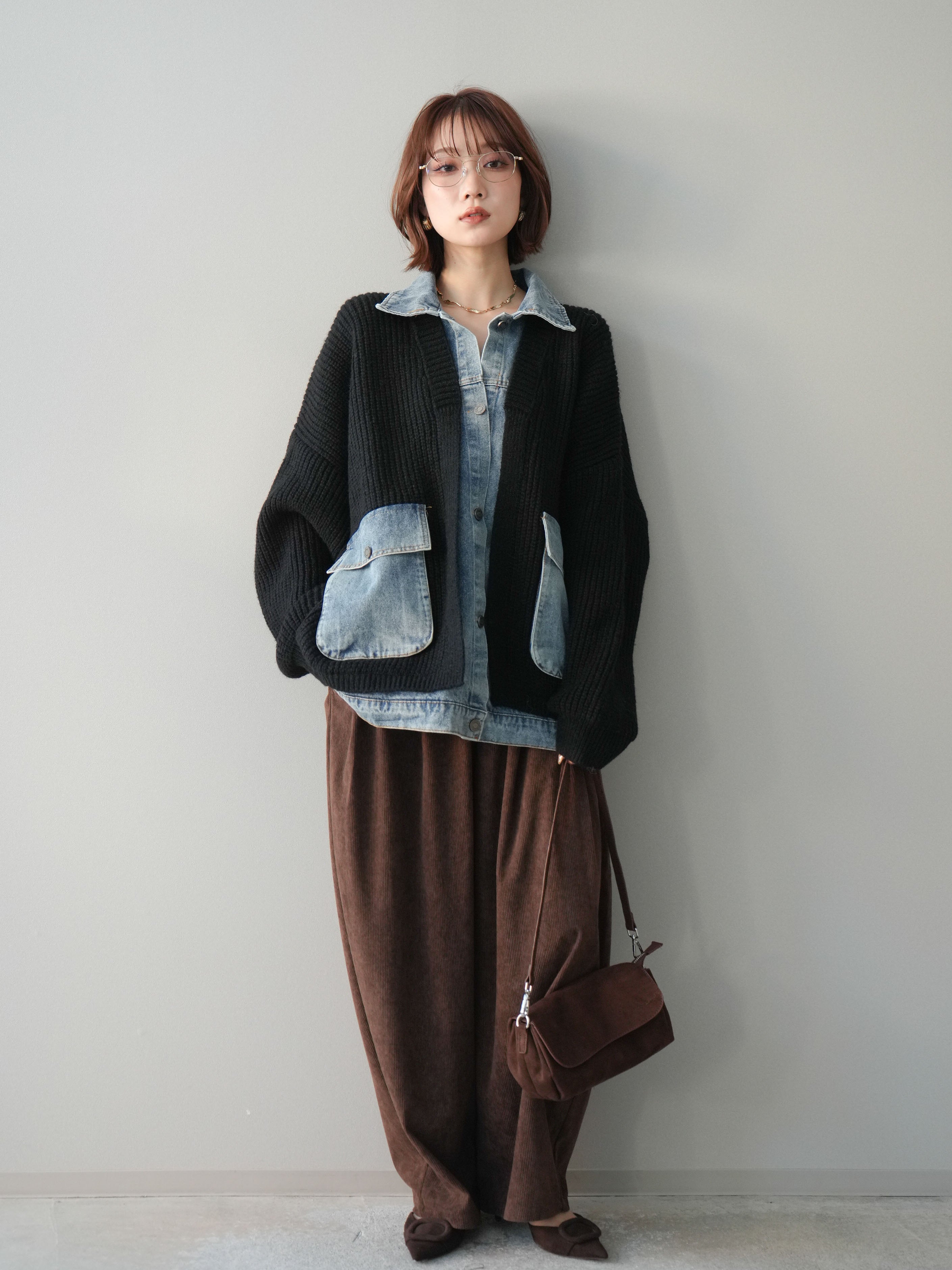 予約]コーデュロイサイドタックコクーンパンツ/brown – Lumier