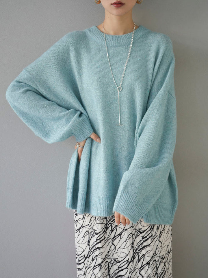 [Pre-order] Lamez Sequin Knit Pullover/Blue