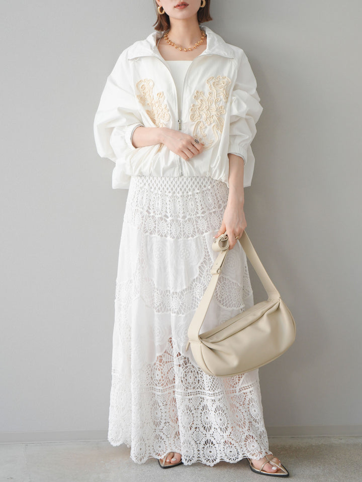 [預購] 鉤針長裙/白色