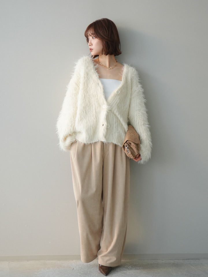 [予約]コーデュロイサイドタックコクーンパンツ/beige