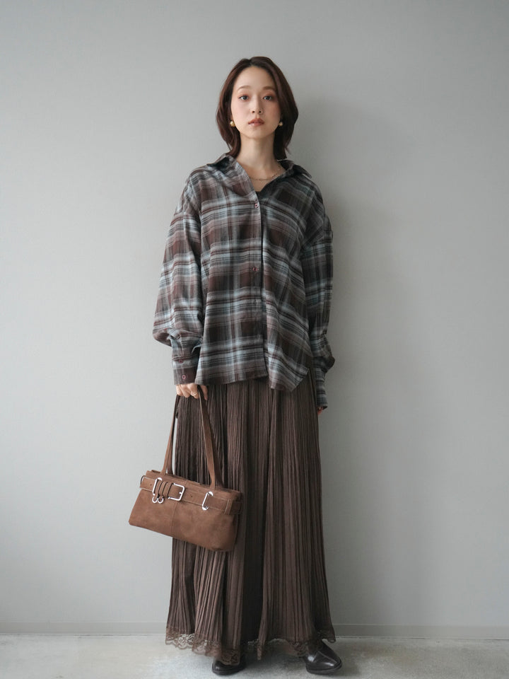 [予約]マルチウェイチェックシャツ/brownblue