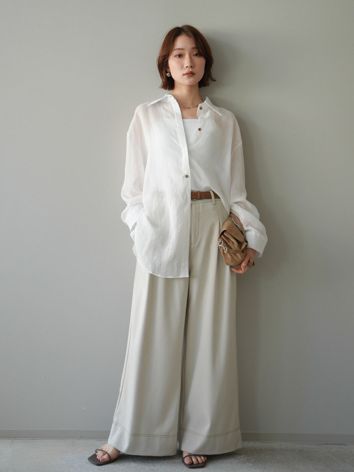 [予約]バックオープンツイストシャツ/white