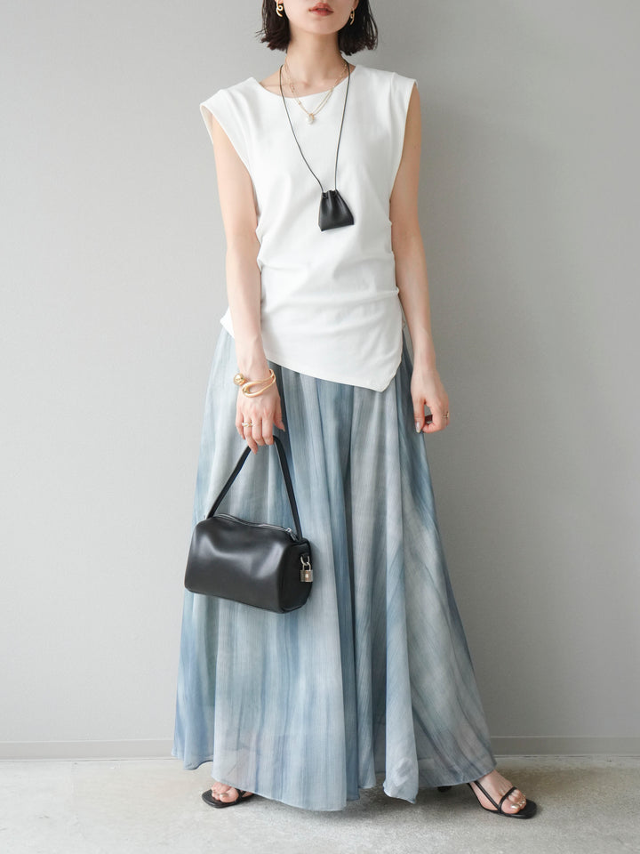 【預購】Nuance 透視喇叭裙/綠色