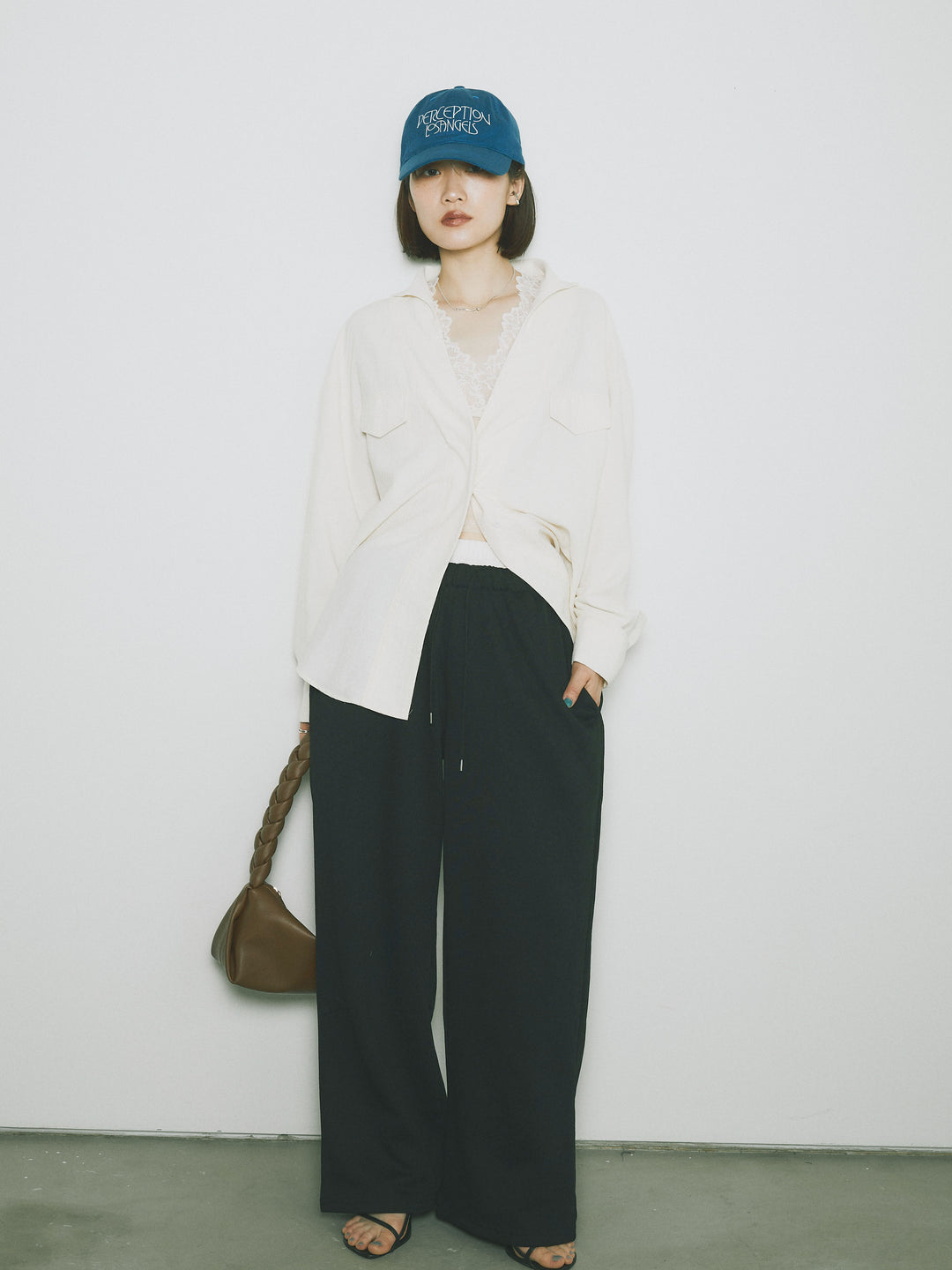 [予約]ダブルウエストスウェットパンツ/ブラック