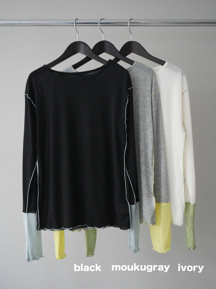 [SET]配色メロウトップス+配色メロウトップス(2set)