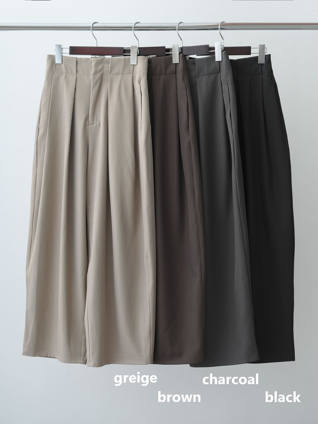[SET]ストライプフリルシャツ+ツイルタックコクーンパンツ(2set)