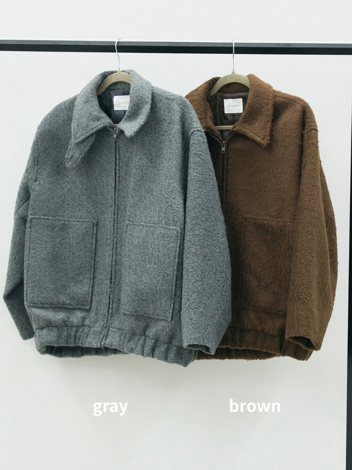 【Allure】[SET]スタンドカラーシャギーフライトジャケット+スタンドカラーシャギーフライトジャケット(2set)