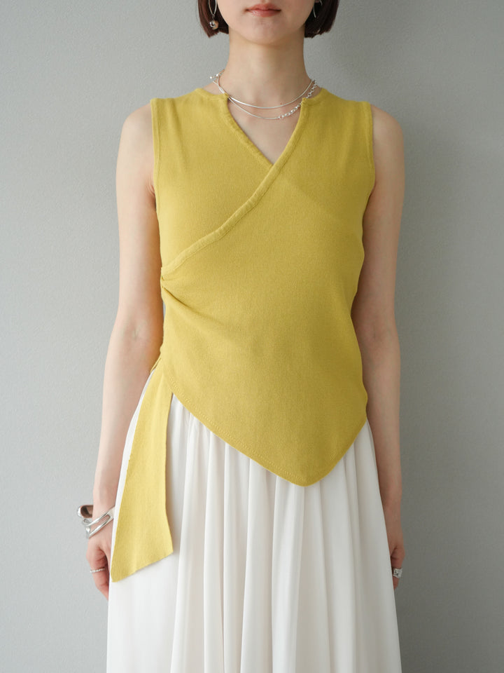 【預購】Cache-Coeur 無袖針織上衣/黃色