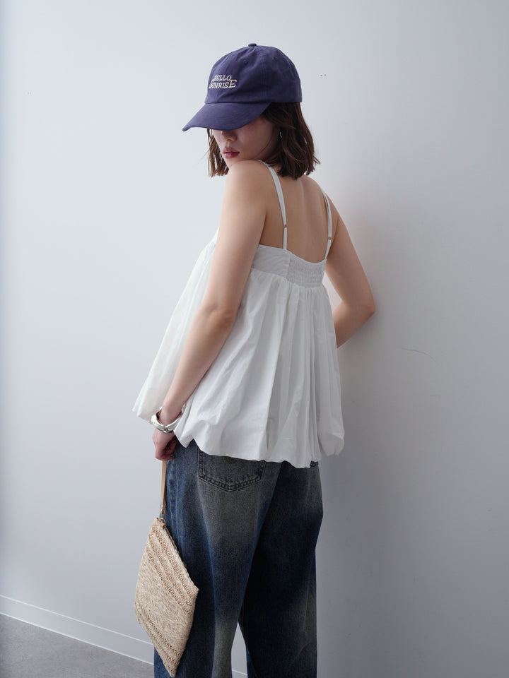 [予約]バックル付バルーンキャミトップス/white